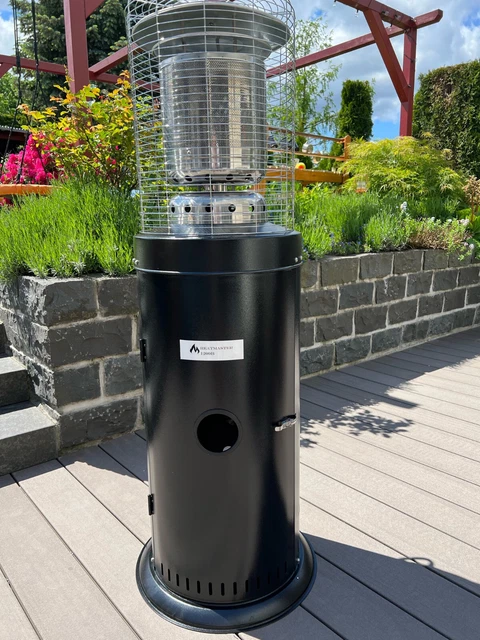 Heizpilz Heizstrahler Standheizer Terrassenheizer H1209B  schwarz lackiert GAS 8