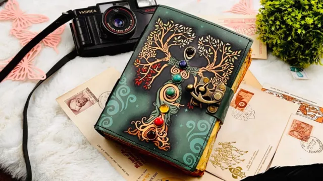 Blank Spell Book of Shadows Mother of Earth Leather Grimoire Journal Gifts
