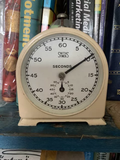 Vintage SMITHS TIMER 60 Min Stop Clock English Dark Room Seconds Counter TESTED