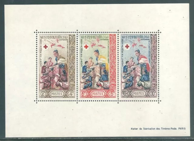 LAOS 1963 MNH Miniature Sheet: Red Cross