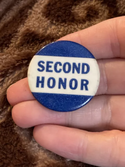 Vintage Second Honor Lapel Button Pin (CC)