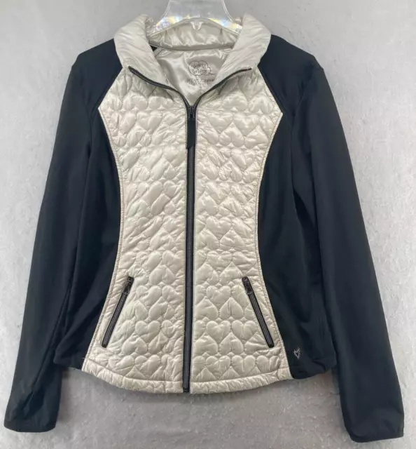 Betsy Johnson Performance Womens Jacket Large Silver Puffer Athletic