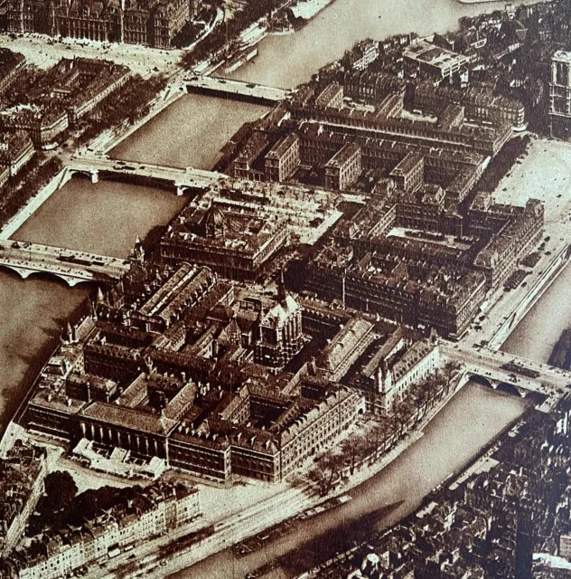 AERIAL VIEW OF Old Paris Notre Dame 1920s Europe France Cityscape ...