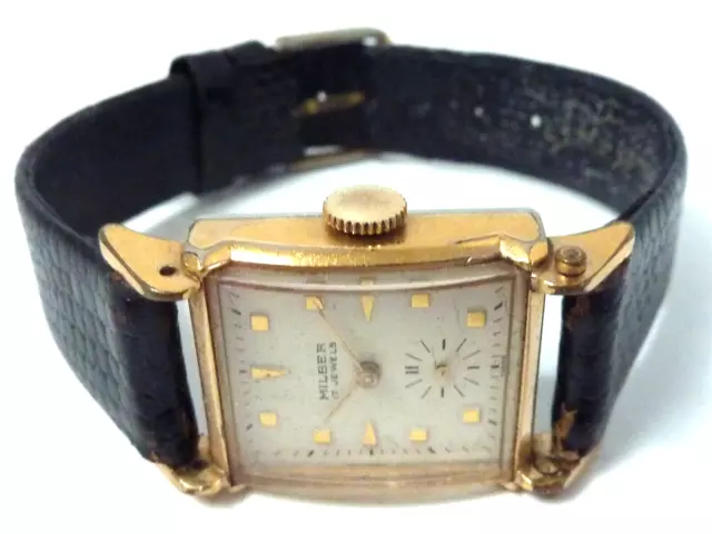 Vintage Milber Wristwatch by Berman W. Co. Art Deco CAL BOM Swiss 17j Movement 2