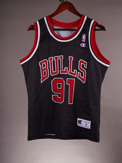 Dennis Rodman Chicago Bulls Black Pinstripes NBA Retro Jersey