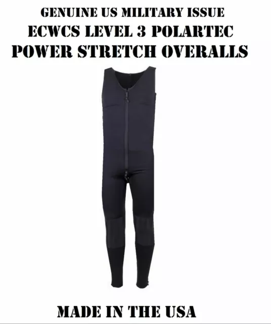 Large Reg US MILITARY POLARTEC ECWCS L3 STRETCH FLEECE BIBS OVERALL BASE LAYER