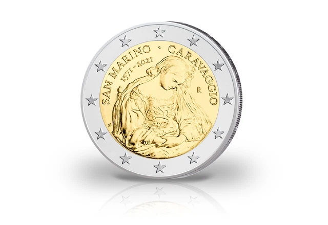 2 Euro 2021 San Marino 450. Geburtstag von Caravaggio st im Blister