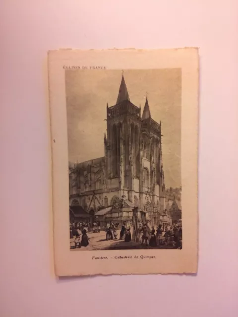 QUIMPER CATHEDRALE gravure SUPRA   carte postale postcard