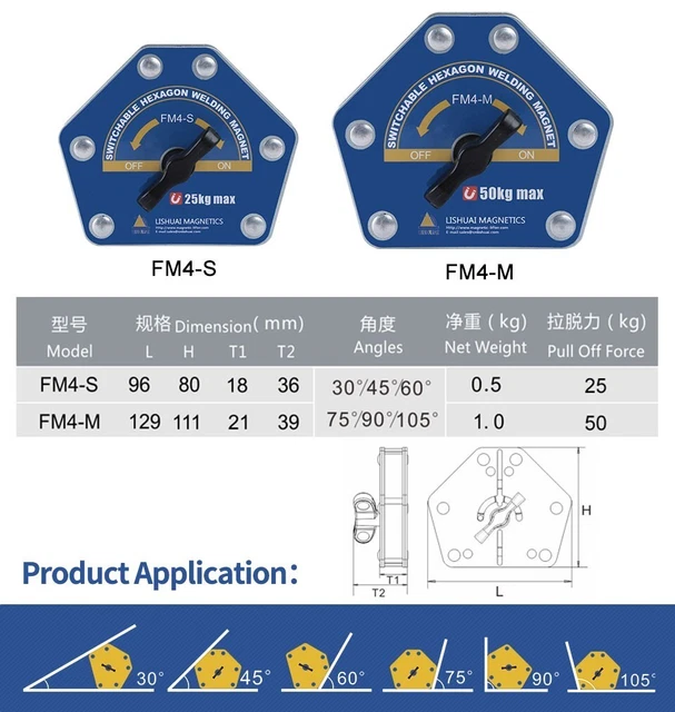 Supporto magnetico 1 pezzo FM4-S/FM4-M magnete posizionatore di saldatura magnetico