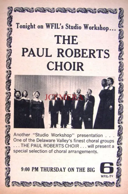 'The PAUL ROBERTS CHOIR'' 1964 TV Show Advert Print - Small Original Ad to Frame