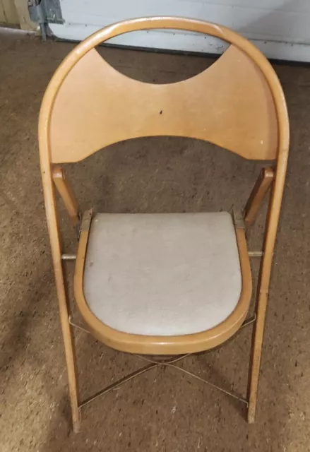 Vintage Chair Folding Louis Rastetter & Sons Solid Kumfort Fort Wayne Ind