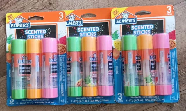 Elmers Giant Scented Glue Sticks Variety Pack 22 Gram 3 Pack Set New