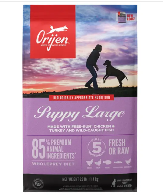 ORIJEN Dog Puppy Recipe, High-Protein Grain-Free Dry Puppy Food, 25lb