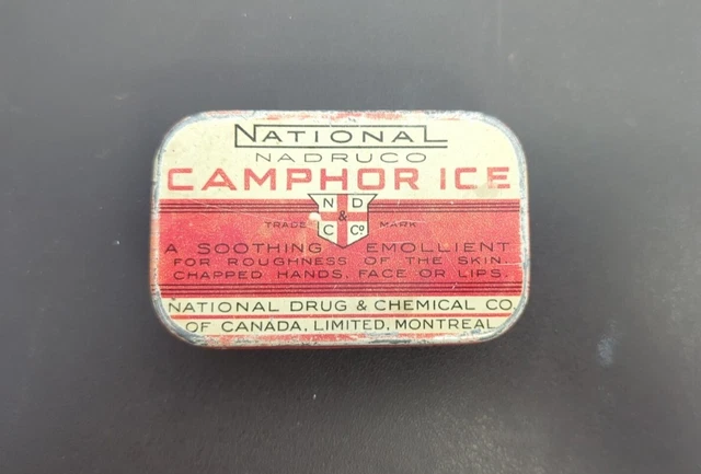 VINTAGE TIN NATIONAL Nadruco Camphor Ice National Drug & Chemical Co ...