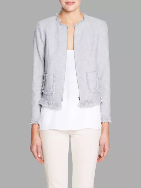 Rebecca Taylor Slub Suiting Jacket Dove Grey Size 2