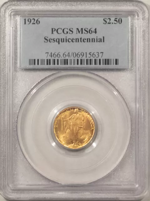 1926 $2.50 Sesquicentennial Gold Commemorative - Pcgs Ms-64, Pretty Original