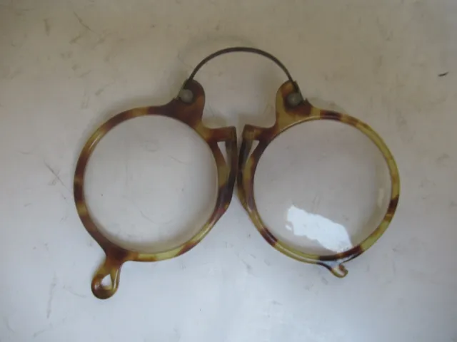 Ancienne paire de lunettes binocles lorgnons pince nez époque 1900 en écaille BE