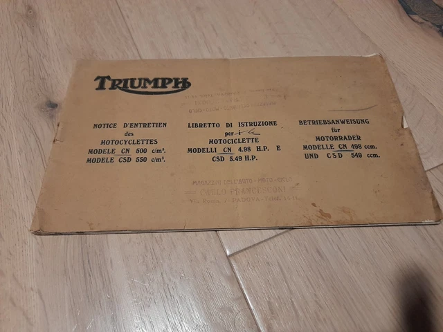 Libretto Istruzioni Triumph CN 4.98 h.p e 5.49 h.p.