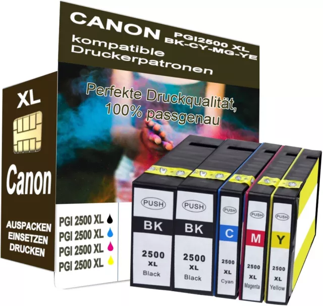 5x Tintenpatronen XL für Canon MAXIFY MB5050 MB5150 MB5350 ersetzt PGI-2500XL