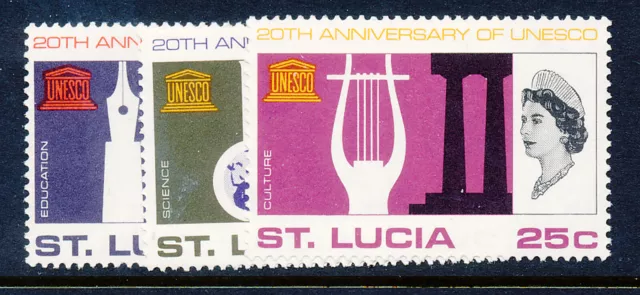 St Lucia 1966 Unesco Sg226/228 Blocks Of 4 Mnh