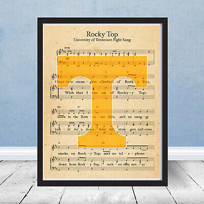 University of Tennessee Rocky Top Fight Song Art Gift Vols Football Volunteers