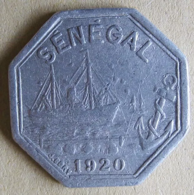 Colonies Afrique Sénégal 10 Centimes 1920 Dakar , en Alu, Lec# 5a KM# Tn3