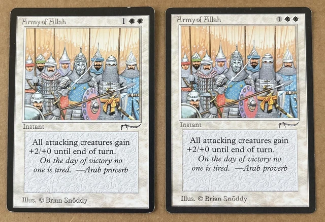 MTG Army of Allah X2  ( 1x Light, 1x Dark) Arabian Nights Regular Common
