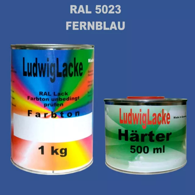 Ral 5023 Bleu Foncé 1,5 KG Kit Mat Soie Peinture & Durcisseur Acrylique non