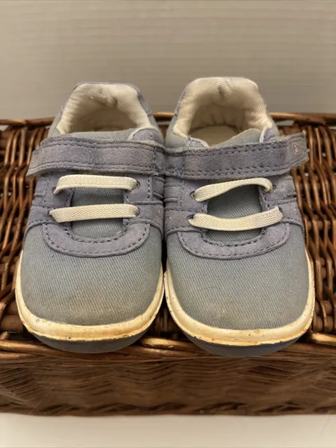 STRIDE RITE BABY TODDLER BOYS SHOES size 5 W  Blue/GREY SOFT SOLE