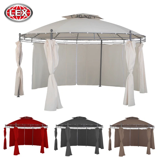 Pavillon ⌀3,5 m Gartenpavillon wasserdicht inkl. Seitenteile Pergola Farbauswahl