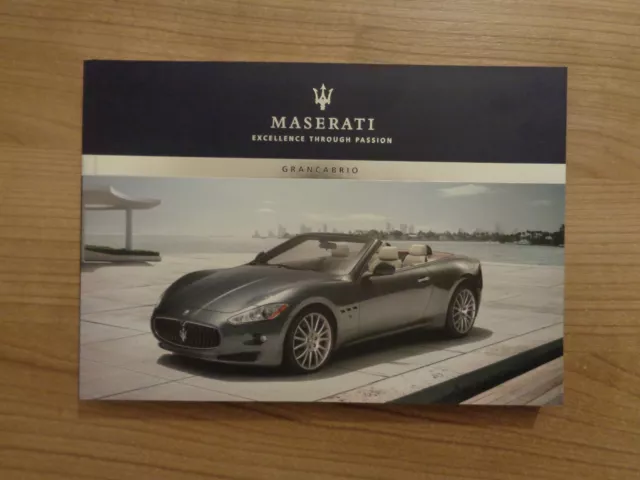 Maserati Grancabrio Owners Handbook Manual