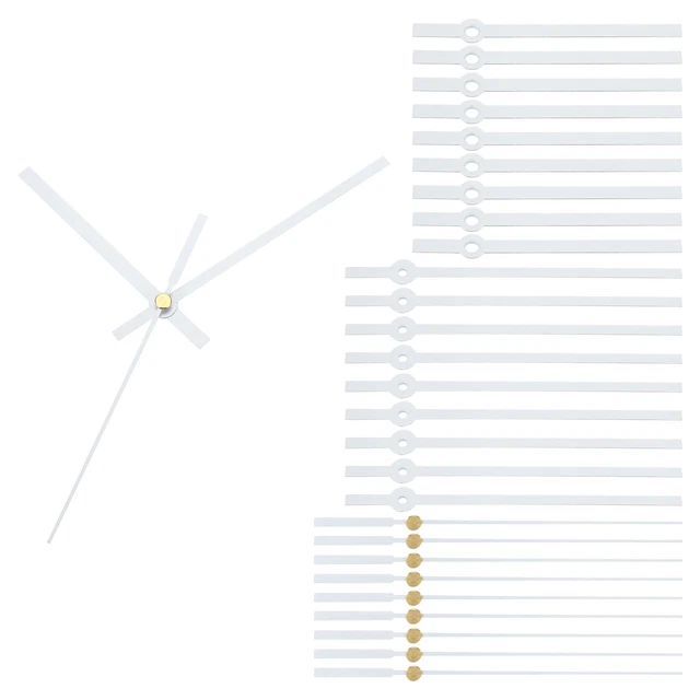 Clock Hands Kit, 10 Set Clock Hands Kits Clock Mechanism Aluminum , White, A07