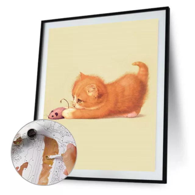Oil Number Painting Cartoon DIY Cat Painting Kit With Numbered