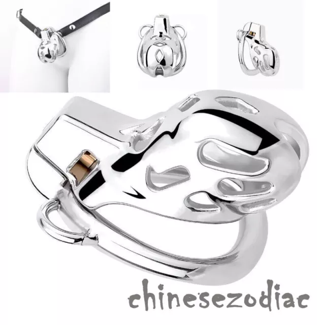 Stainless Steel  Male Chastity Device   Chastity Cage Men Metal Locking Belt
