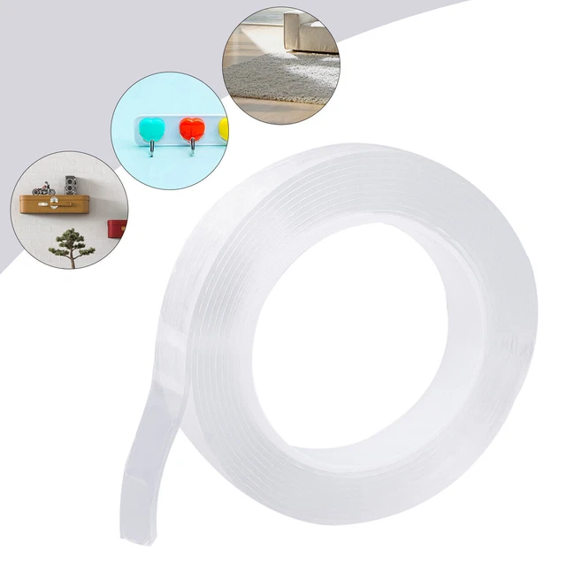 16.4FT Clear Double-Sided Nano Strong Grip Tape Traceless Washable Adhesive USA