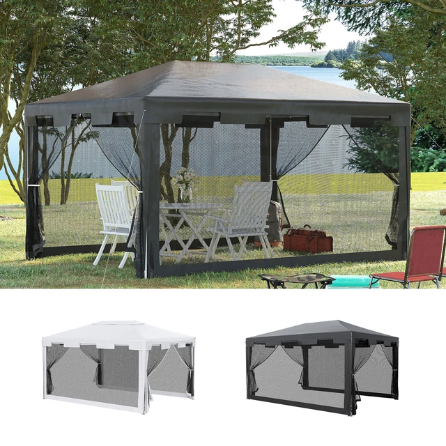 Outsunny Pavillon Partyzelt Gartenpavillon Gartenzelt Festzelt mit Seitenwänden