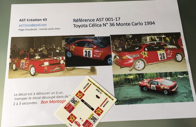 IGNITION MODEL 1/43 Toyota Celica WRC N°0060 – D. Auriol Monte-Carlo 1995 – Neuf