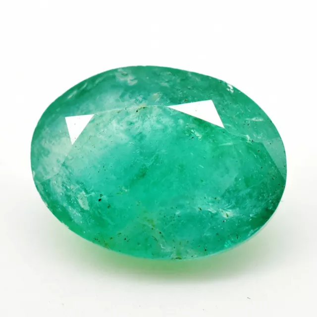 3.75Ct Natural Green Emerald Oval GTL Certified Zambian Untreated Gemstone