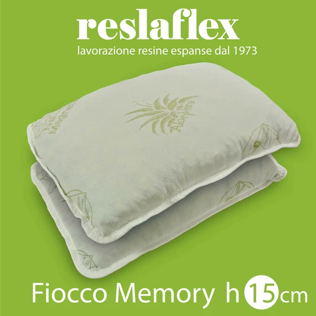 COPPIA CUSCINI FIOCCO MEMORY FOAM FODERA ALOE VERA - 8