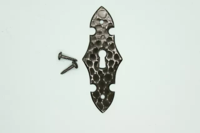 Rosetta chiave targa per chiave ferro battuto martellato nero 95 x 35 mm