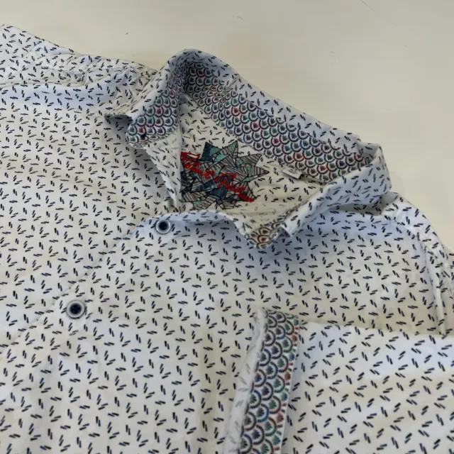ROBERT GRAHAM Harbeson Button Up Short Sleeve Shirt Men’s XL White