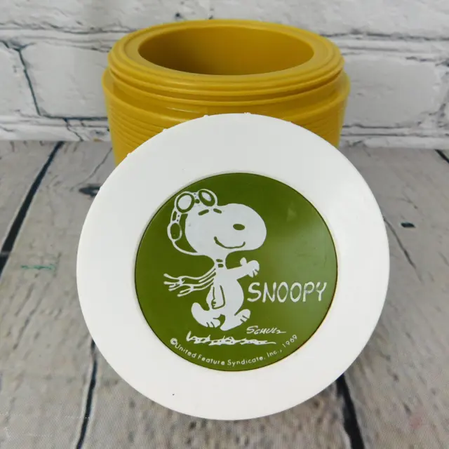 VTG Snoopy Thermos Insulated Jar Model 1155 King-Seeley USA Peanuts 1969 Yellow