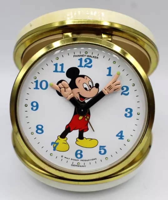 Phinney-Walker Disney Mickey Mouse Clock Alarm Travel Pocket Clock