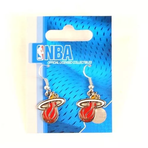 NBA Miami Heat Basketball Classic Amco Style Team Logo Dangle Hook Earring Set