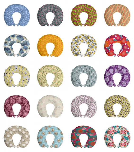 Ambesonne Flower Bloom Travel Pillow Neck Rest Memory Foam Travel Accessory