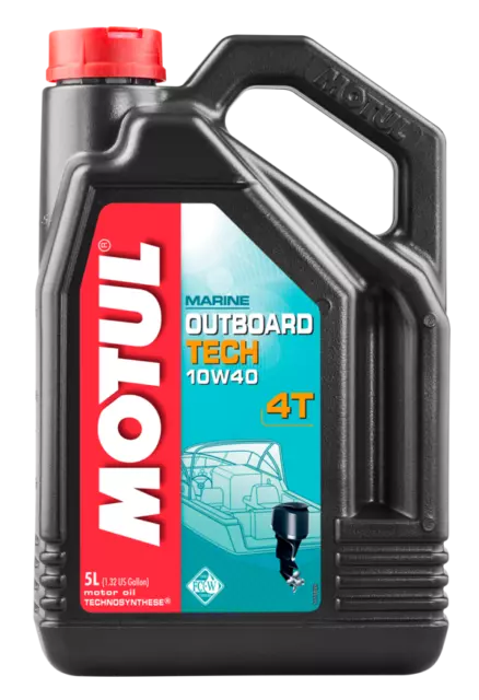 MOTUL Aceite lubricante para motor motos de agua fueraborda TECH 4T 10W40 5 L