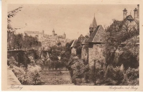 Nürnberg Stadtgraben Blick >>Burg ngl B5333