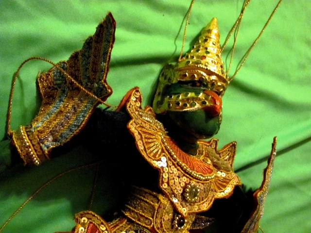 Vintage Burmese Marionette Wooden Garuda (Suparna) puppet 14" 8