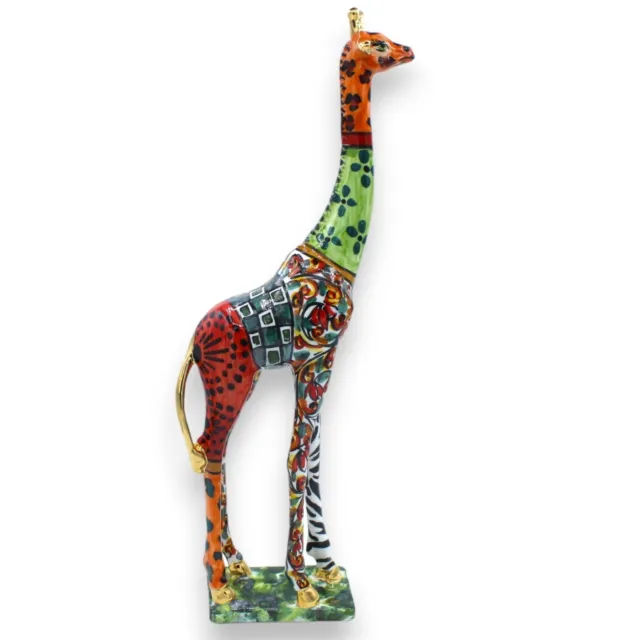 Giraffa in Ceramica Caltagirone (1pz) Serie ÉLITE h 45 cm ca. Decoro Moderno, Sm