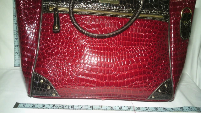 Samantha Brown Nylon and Croco Embossed Travel Bag